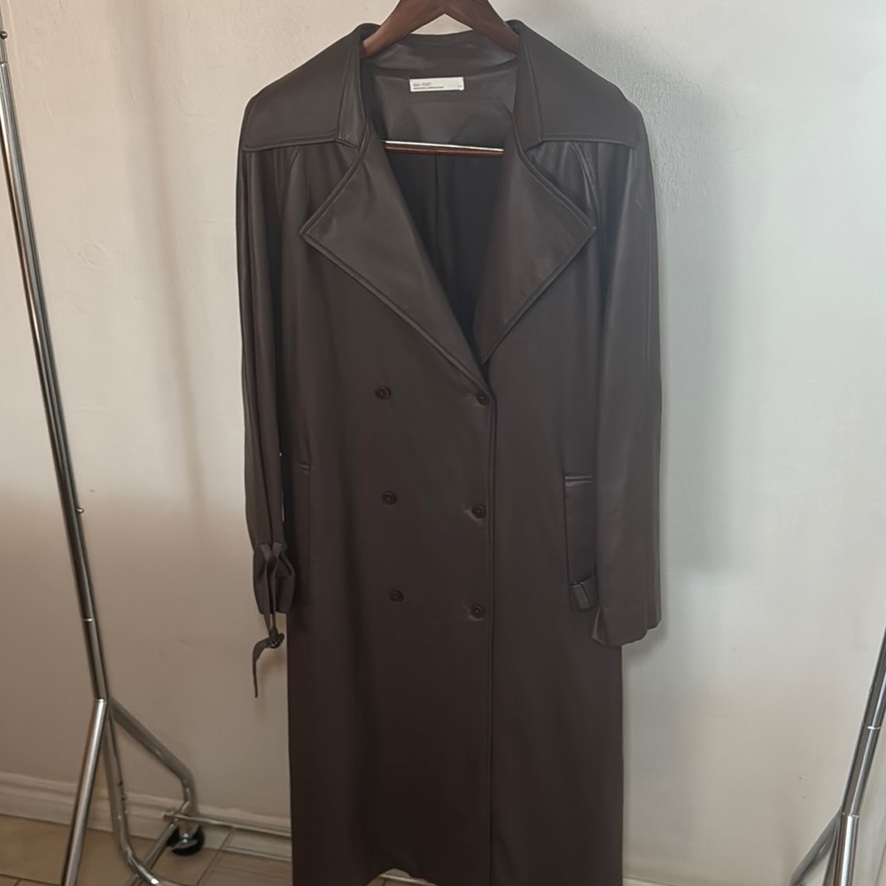 OAK + FORT Brown Double-Breasted Women's Coat